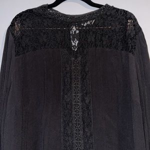 Lace and crochet trim top